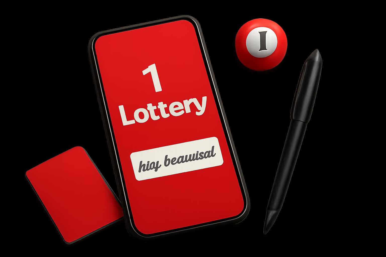 An informational visualization related to downloading the 1 Lottery app.