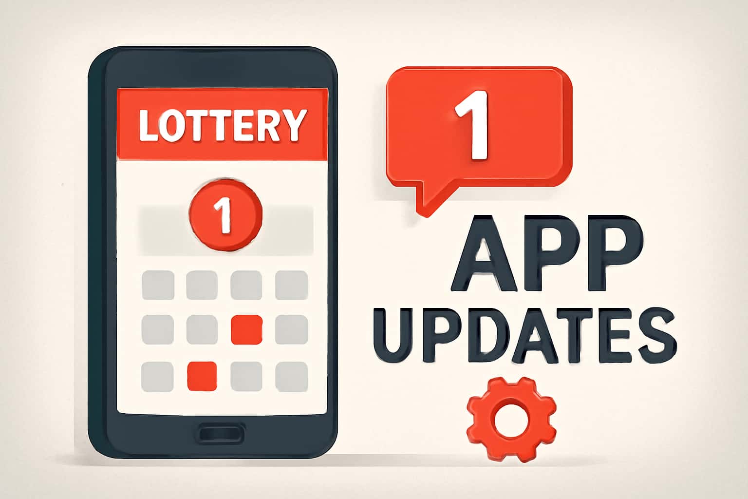 An informative visual representation of the recent updates for the 1 Lottery app.