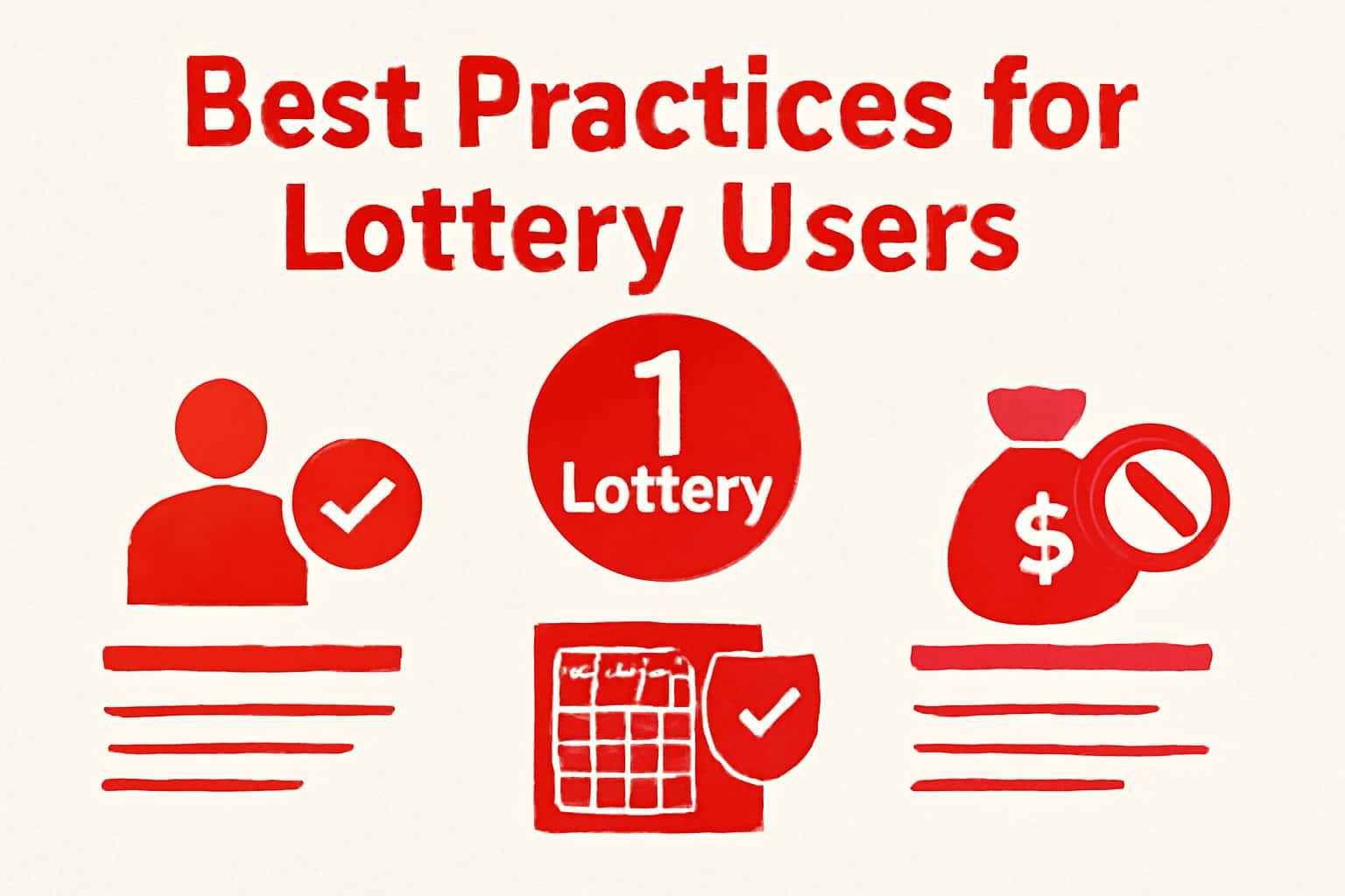 Informational scene illustrating best practices for 1 Lottery users.