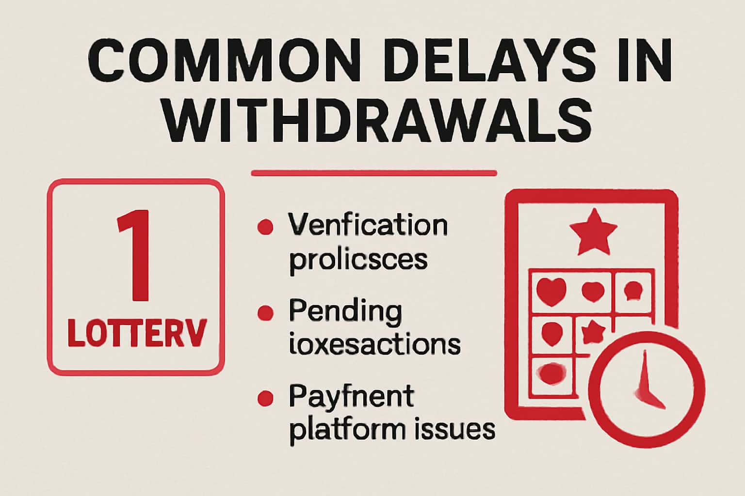 An informative scene illustrating withdrawal delays in 1 Lottery.