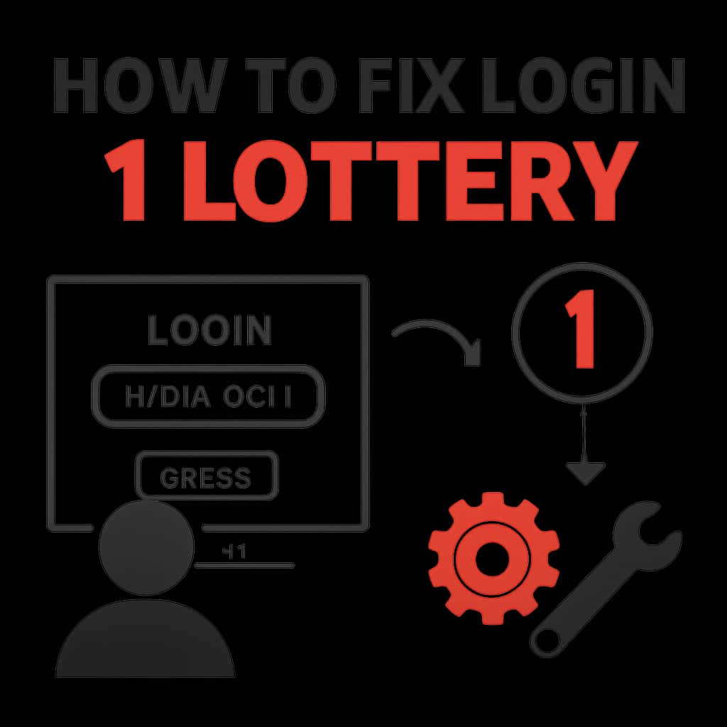 An educational diagram detailing steps to troubleshoot 1 Lottery login issues.