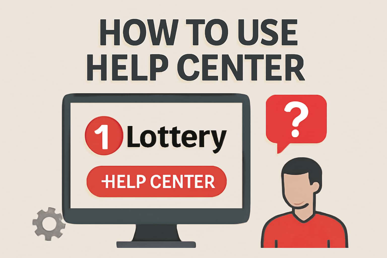 An informative representation of the 1 Lottery Help Center with the text '1 Lottery'.
