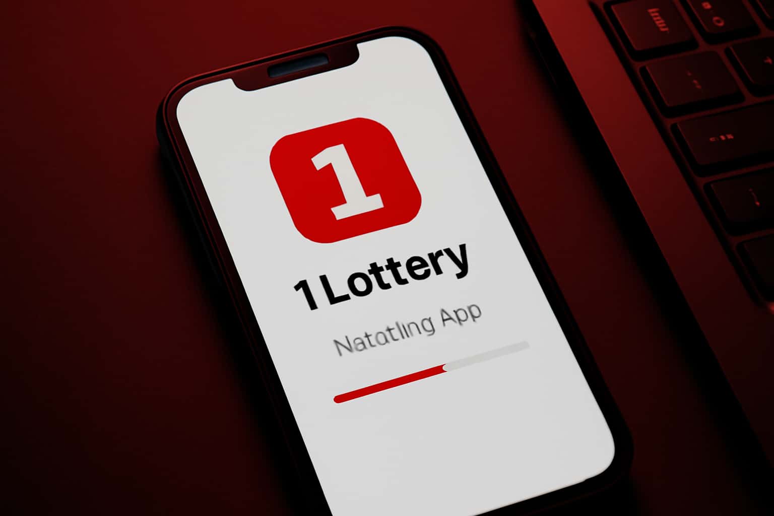 Informational scene illustrating the process of installing the 1 Lottery App.
