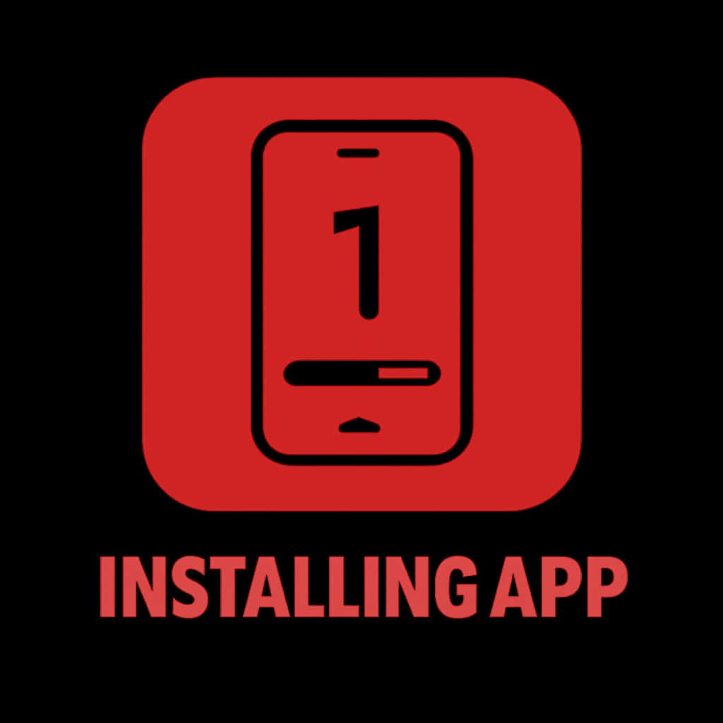 Icon representing the installation process for the 1 Lottery App.