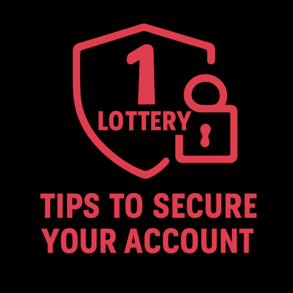 A badge design indicating guidance on securing a lottery account with the text 'Tips to Secure Your Account'.