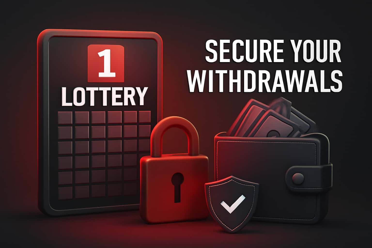 A futuristic design illustrating the importance of securing withdrawals in 1 Lottery.