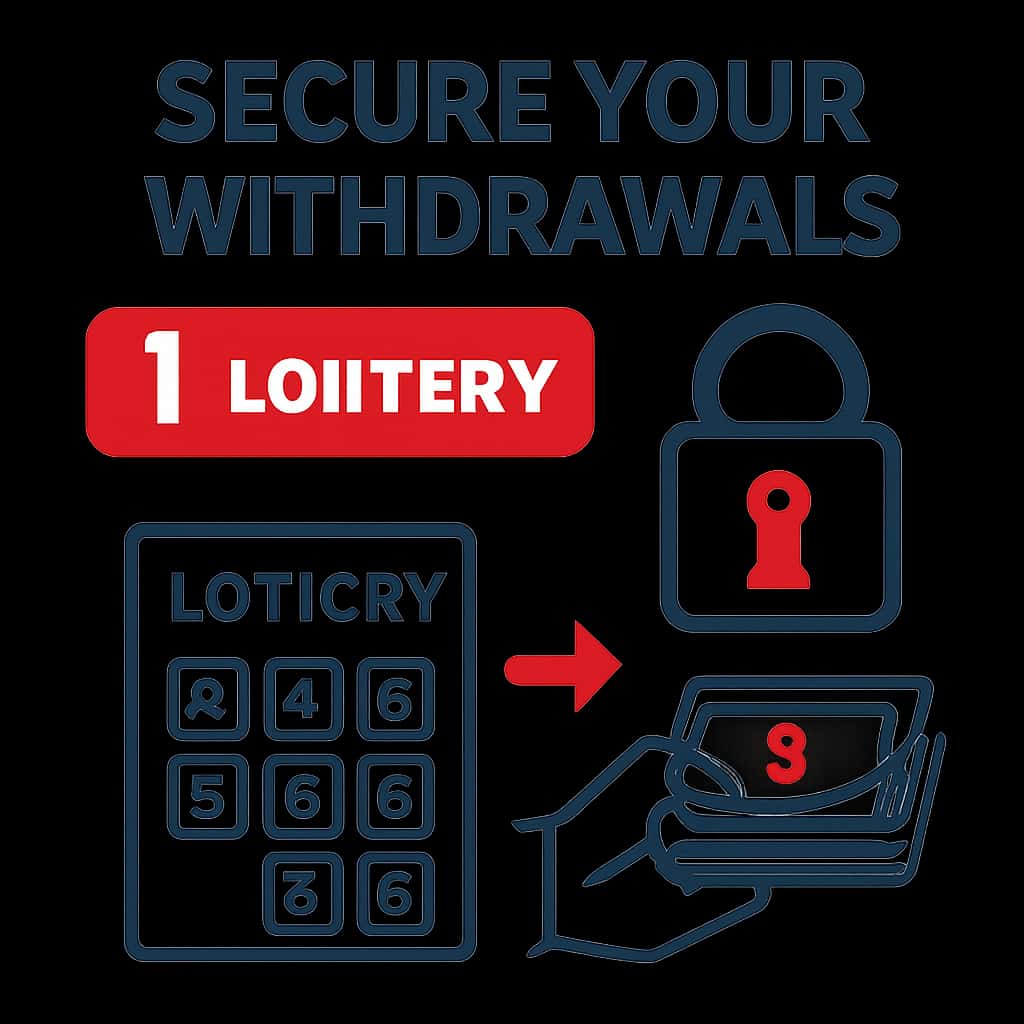 Illustration detailing the withdrawal process for 1 Lottery.