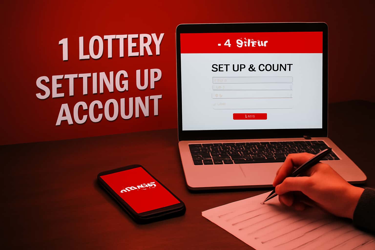 Visual representation of the process involved in setting up a 1 Lottery account.