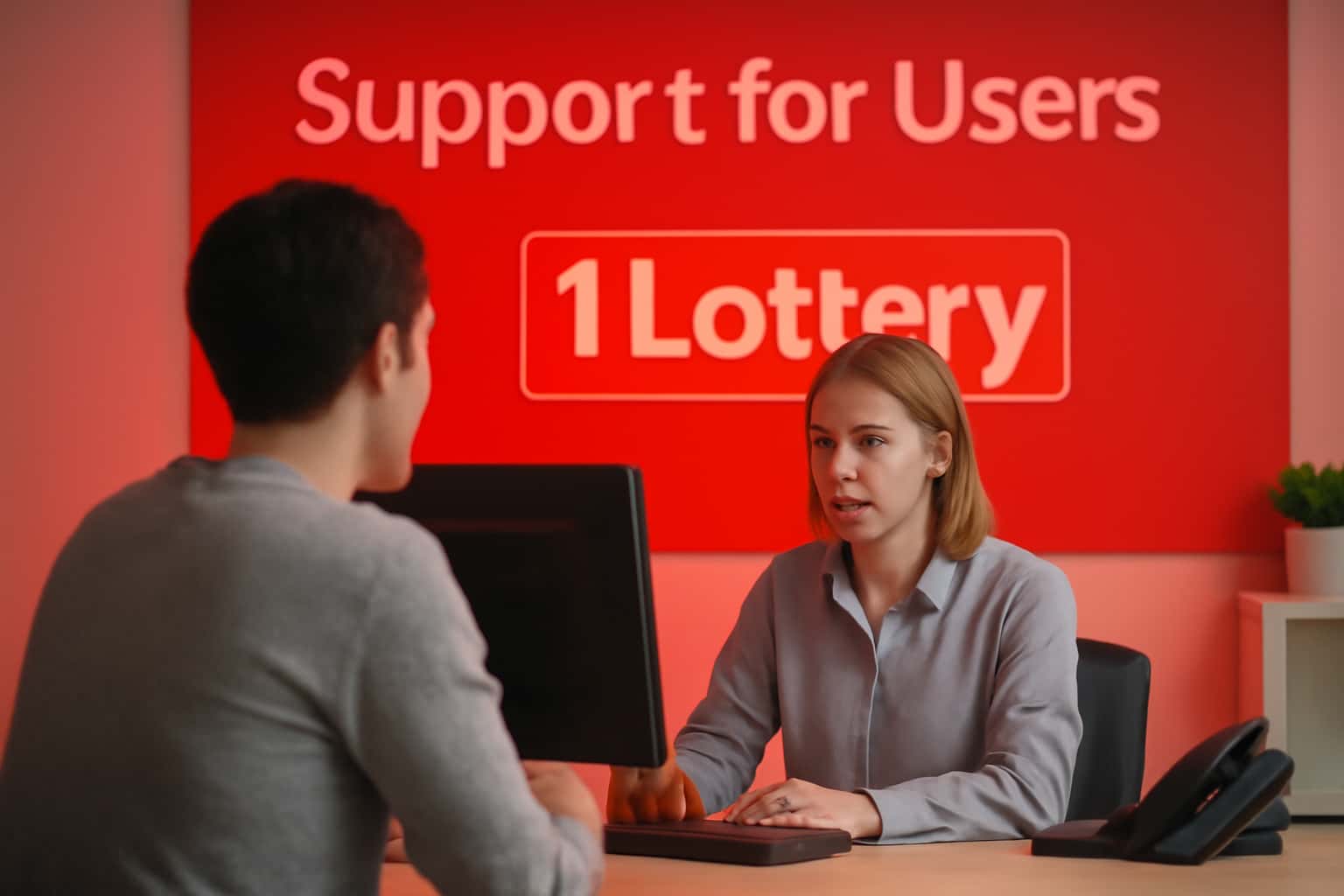 An educational visual depicting support resources for 1 Lottery Users.