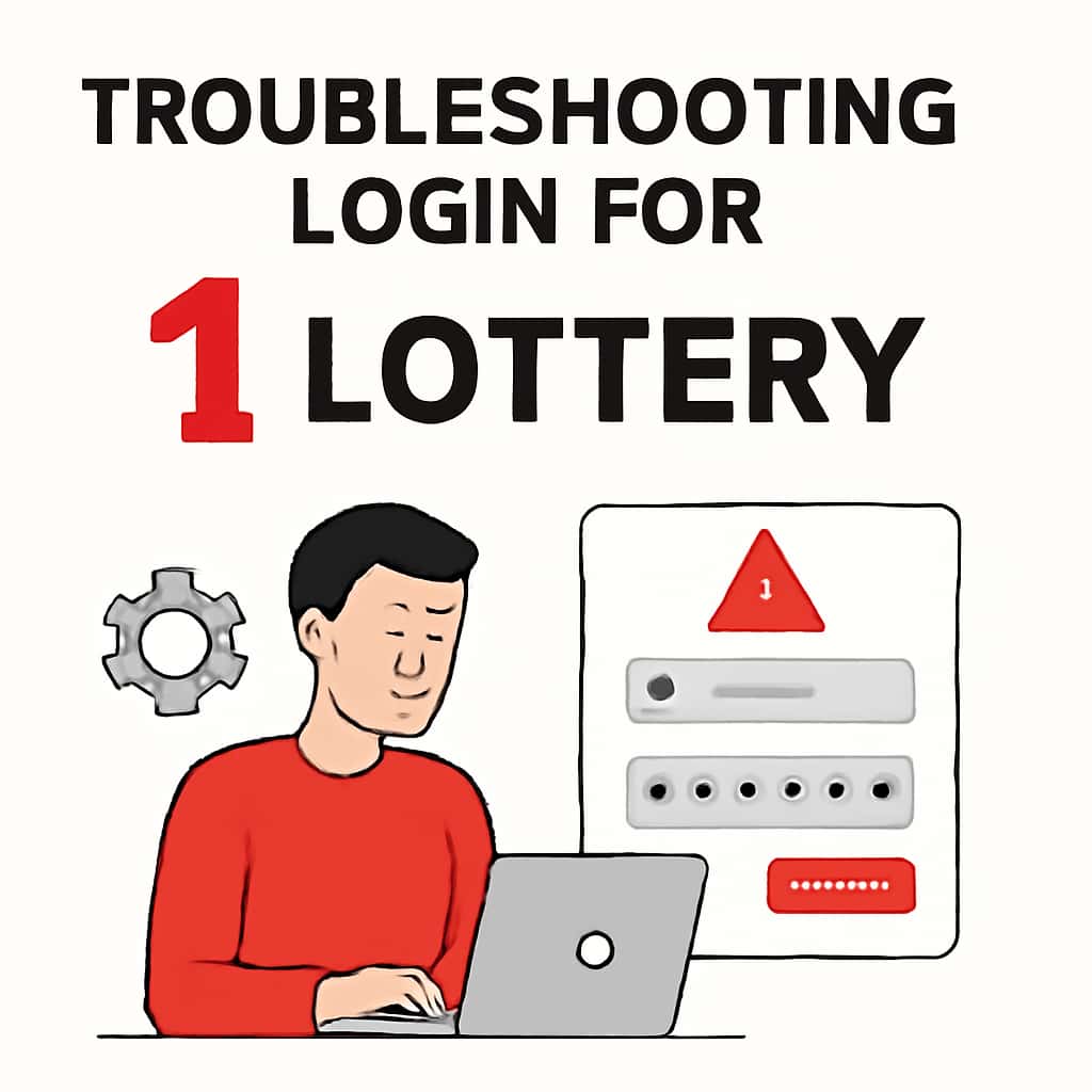 Illustration showing common login issues for 1 Lottery.