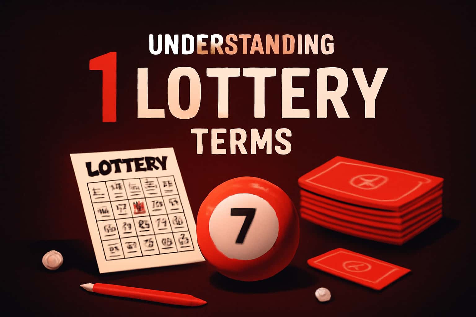 An informative scene illustrating key terms related to 1 Lottery.