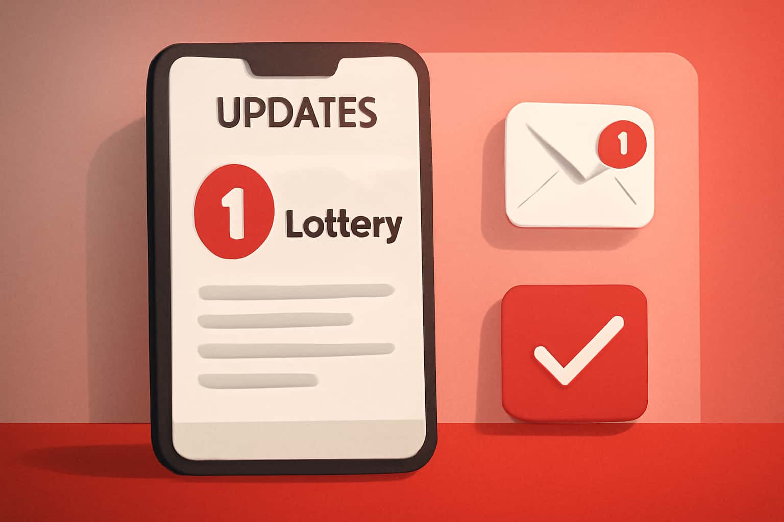 Informational scene on updates for the 1 Lottery Application.